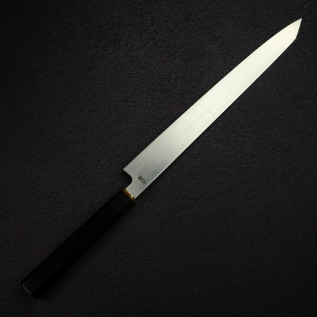 Sukenari VG XEOS Nimai Kiritsuke Yanagiba 300mm, Ebony Handle with Brass Ferrule