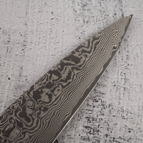 佐治武士 SG2鋼 / SG2粉末高速鋼 黑 大馬士革 小刀 / 蔬果刀 150mm 心-形 鐵木 柄