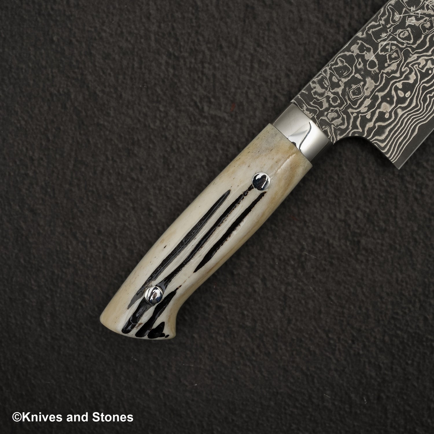 Takeshi Saji SG2 黑色大馬士革三德刀 180 毫米鹿角柄