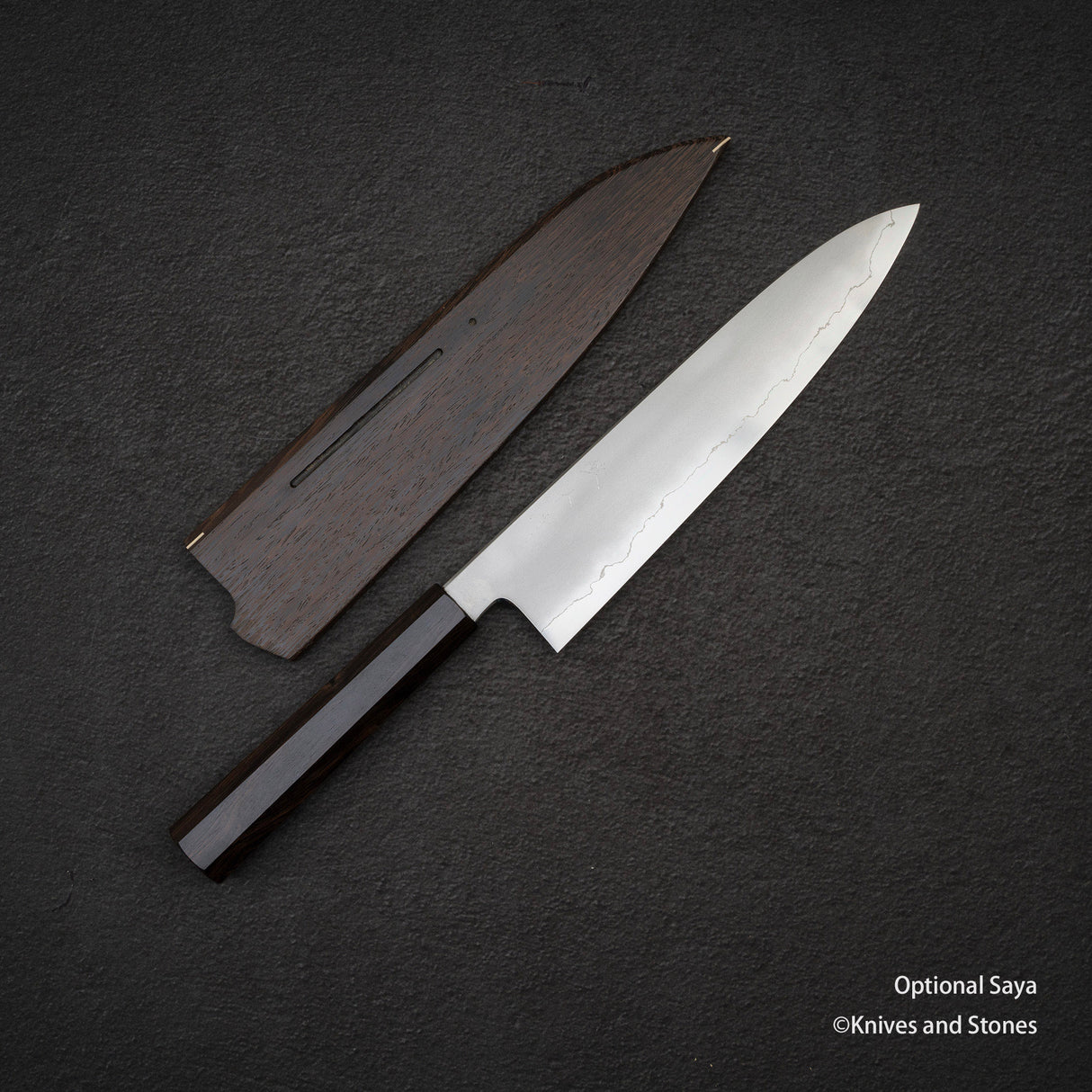 Tetsujin Ginsan Kasumi Gyuto 240mm 烏木手柄