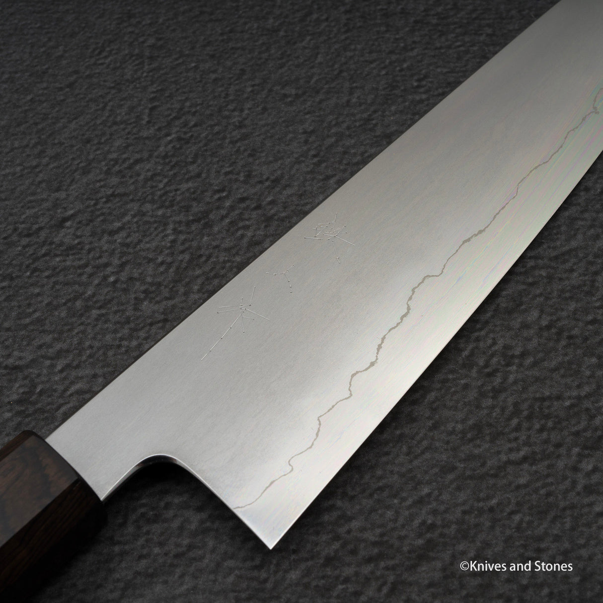 Tetsujin Ginsan Kasumi K-tip Gyuto 210mm 烏木手柄