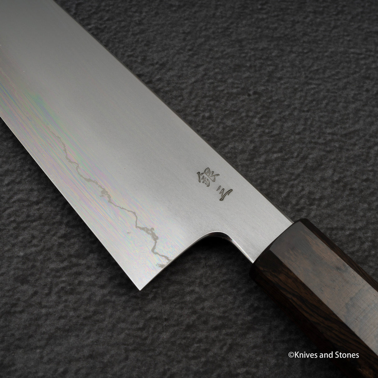 Tetsujin Ginsan Kasumi K-tip Gyuto 210mm 烏木手柄