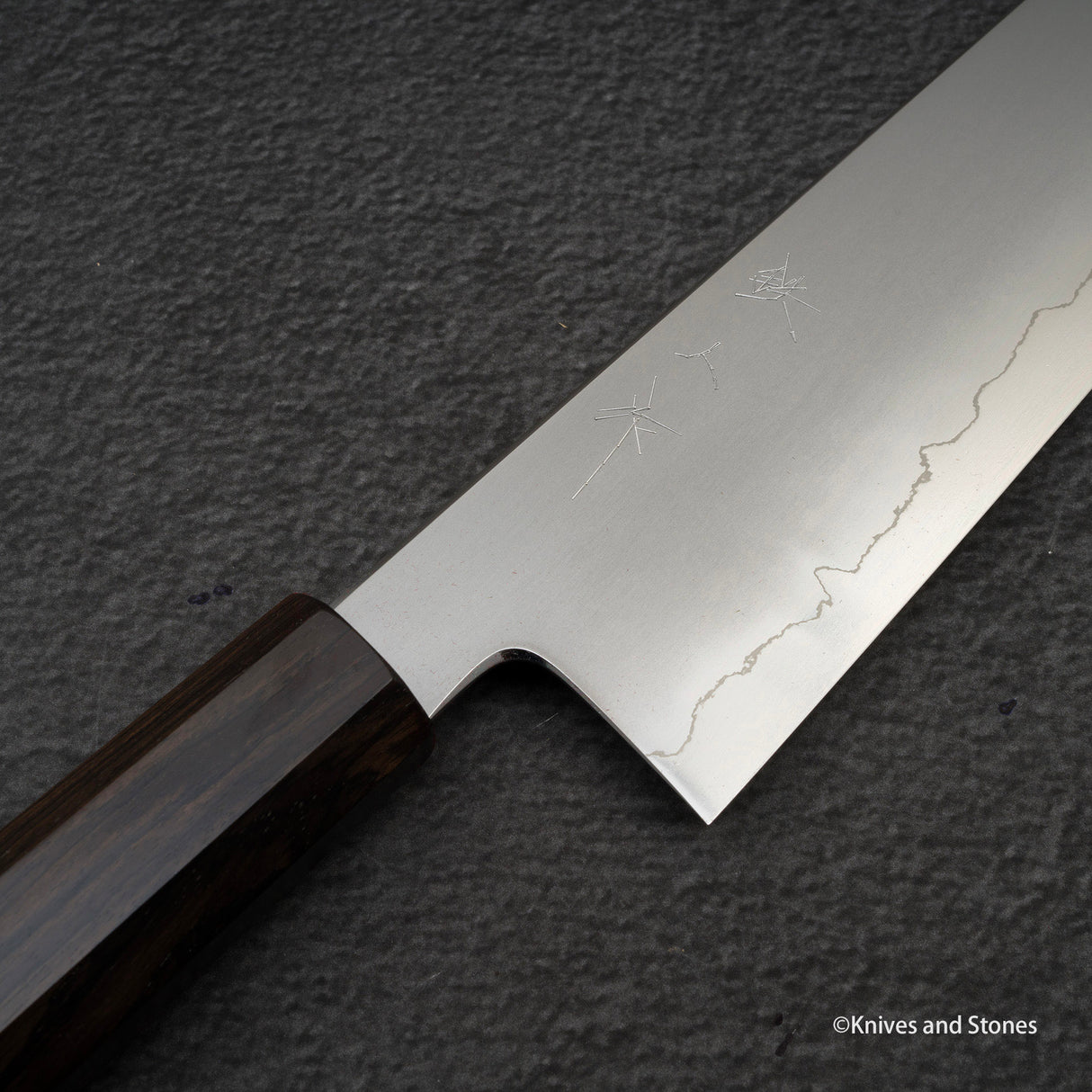 Tetsujin Ginsan Kasumi K-tip Gyuto 240mm 烏木手柄