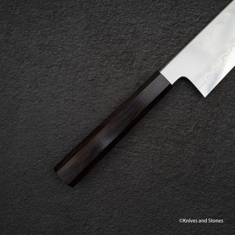 Tetsujin Ginsan Ukiba K-tip Gyuto 210mm 烏木手柄