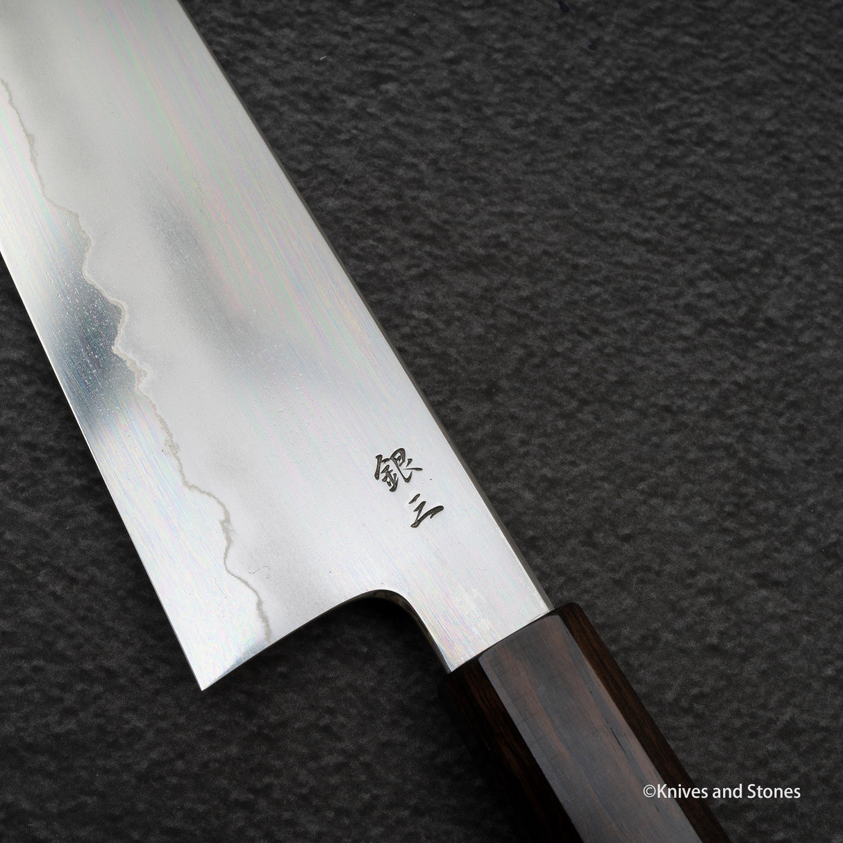 Tetsujin Ginsan Ukiba K-tip Gyuto 210mm 烏木手柄