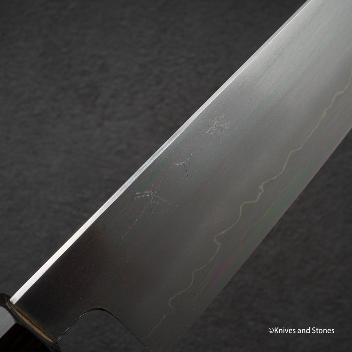 Tetsujin Ginsan Ukiba K-tip Gyuto 210mm 烏木手柄