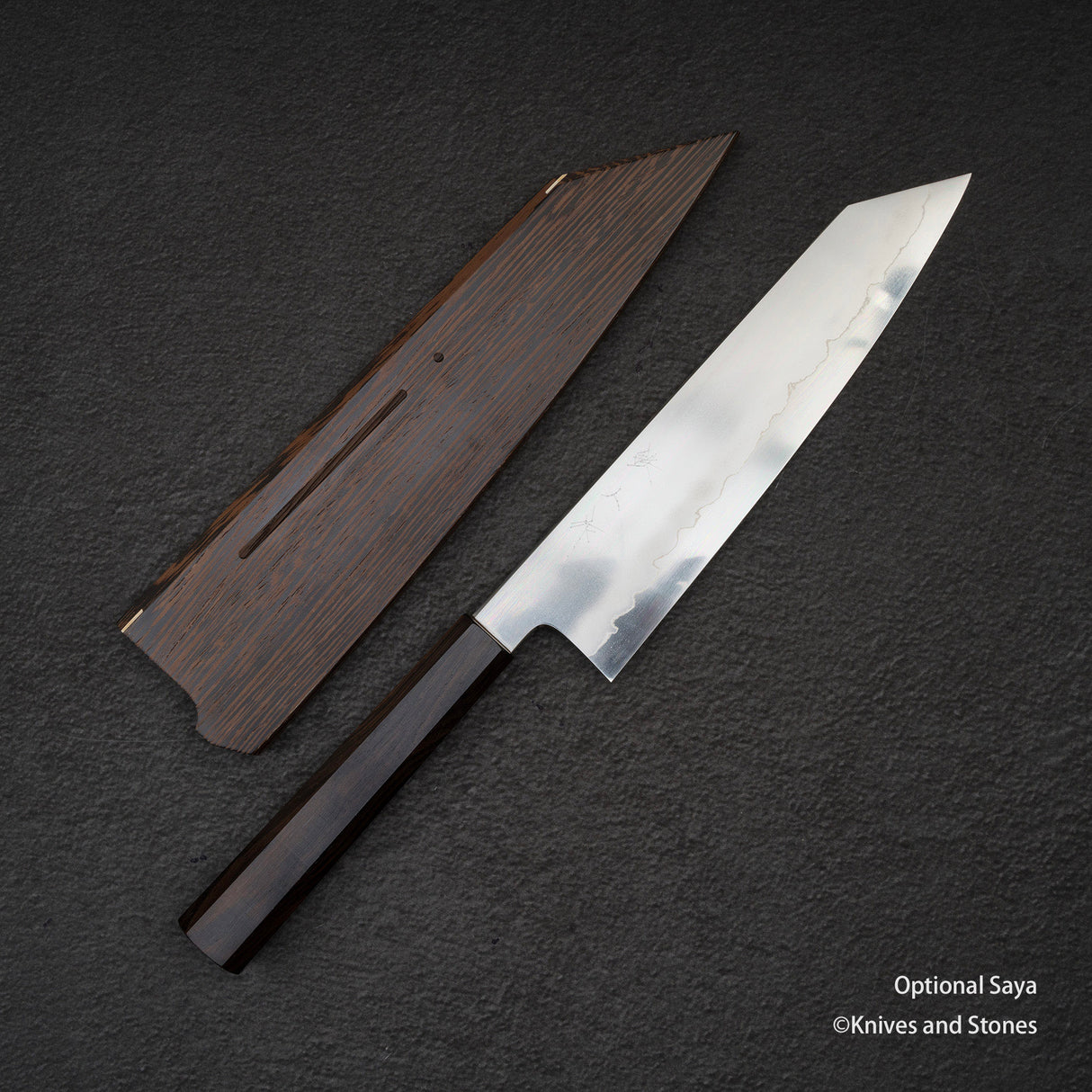 Tetsujin Ginsan Ukiba K-tip Gyuto 210mm 烏木手柄