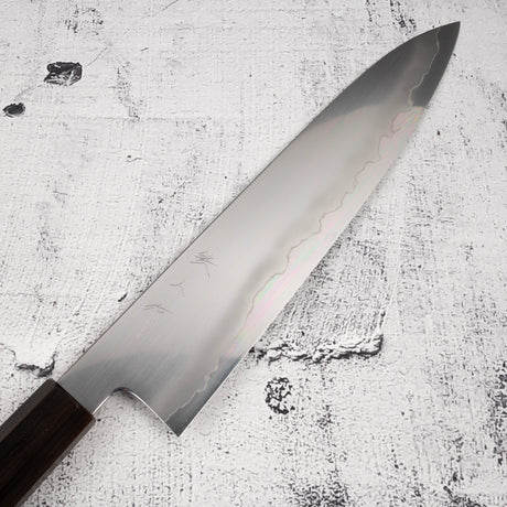 Tetsujin Ginsan Ukiba K-tip Gyuto 240mm 烏木手柄