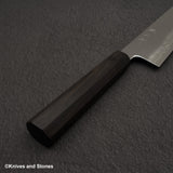 Tetsujin Ginsan Ukiba K-tip Gyuto 240mm 烏木手柄