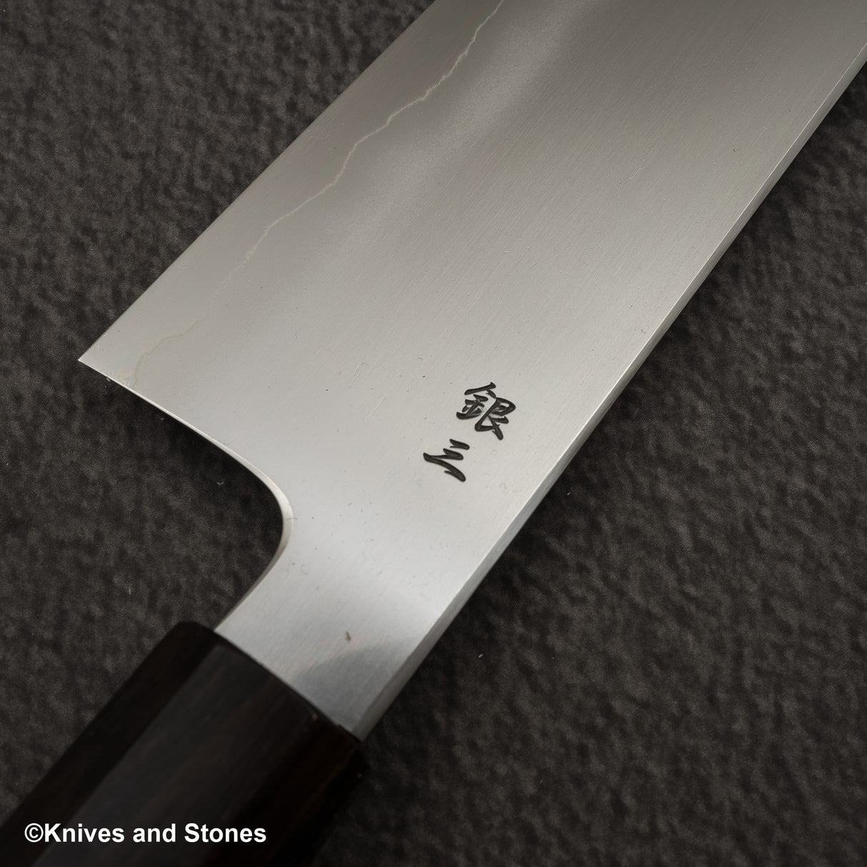Tetsujin Ginsan Ukiba K-tip Gyuto 240mm 烏木手柄