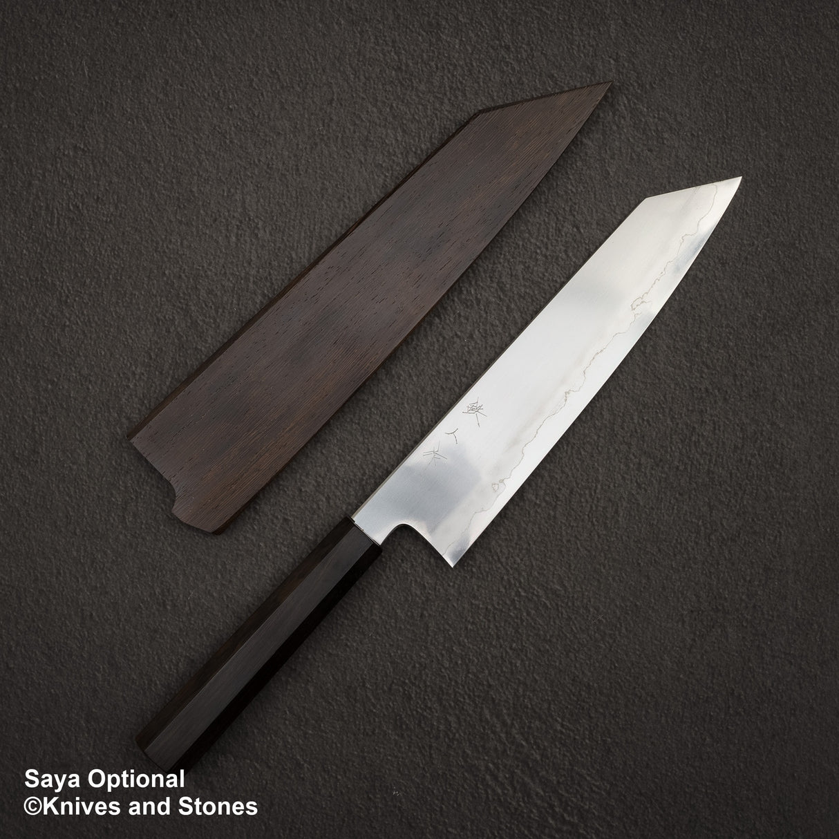 Tetsujin Ginsan Ukiba K-tip Gyuto 240mm 烏木手柄