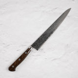Tsunehisa AUS10 Damascus Sujihiki 240 mm Brown Handle