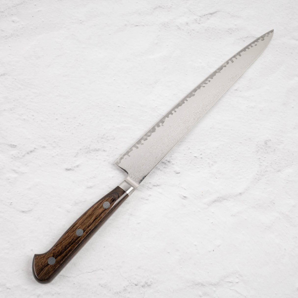 Tsunehisa AUS10 Damascus Sujihiki 240 mm Brown Handle
