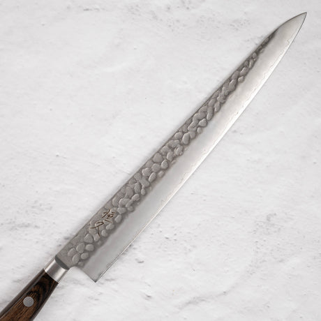 Tsunehisa AUS8 Tsuchime Sujihiki 240mm Brown Western Handle