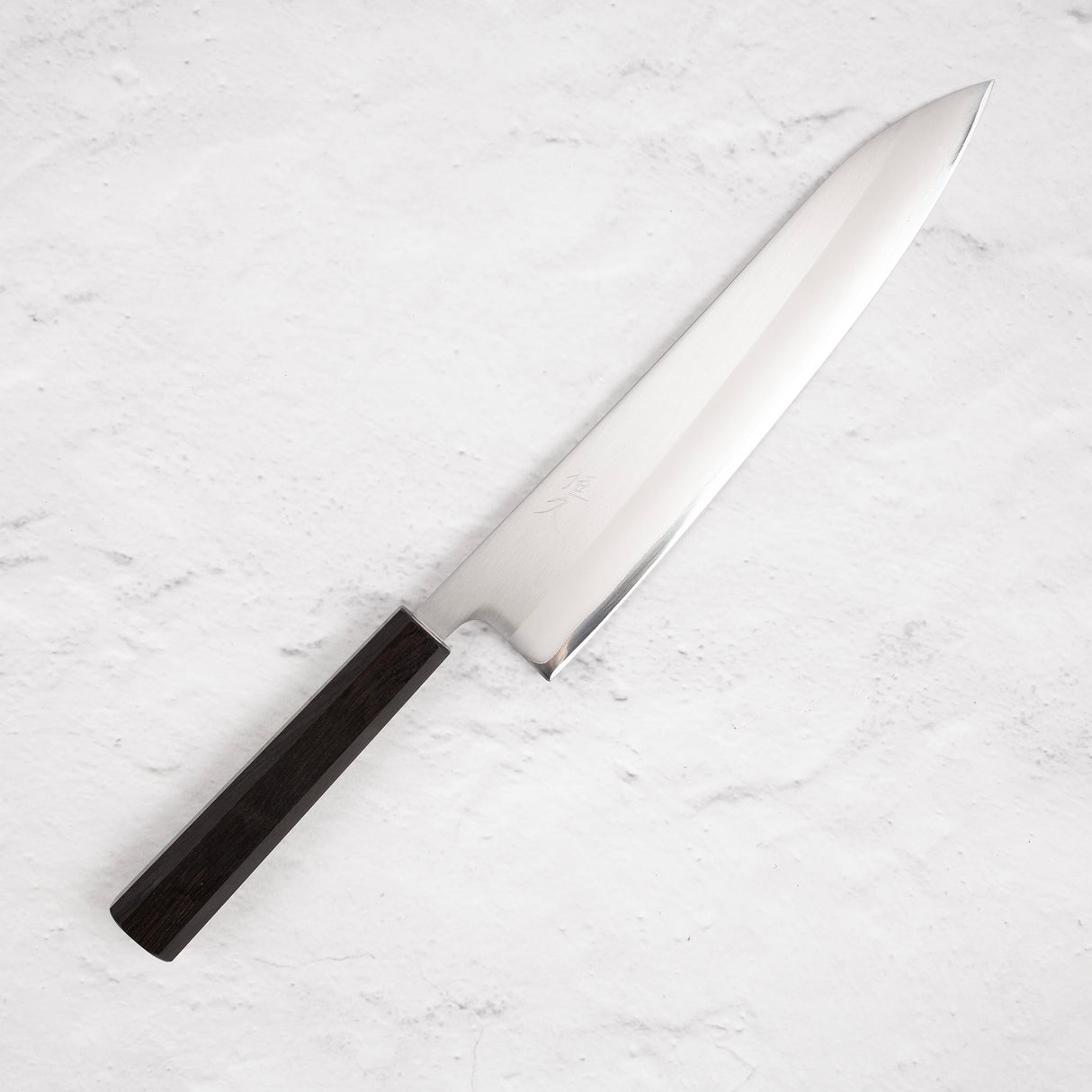 Tsunehisa White 1 不銹鋼包覆 Kasumi Gyuto 240 毫米黑檀木手柄