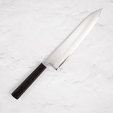 Tsunehisa White 1 不銹鋼包覆 Kasumi Gyuto 240 毫米黑檀木手柄