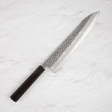 Tsunehisa White 1 不銹鋼包覆 Tsuchime Gyuto 240 毫米黑檀木手柄
