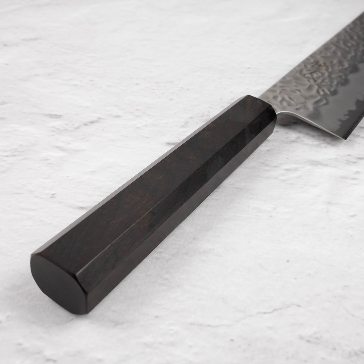 Tsunehisa White 1 不銹鋼包覆 Tsuchime Gyuto 240 毫米黑檀木手柄