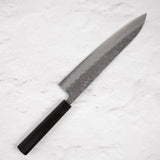 Tsunehisa White 1 不銹鋼包覆 Tsuchime Gyuto 240 毫米黑檀木手柄