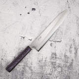 Tsunehisa White 1 不銹鋼包覆 Kasumi Gyuto 240 毫米黑檀木手柄