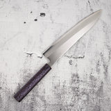 Tsunehisa White 1 不銹鋼包覆 Kasumi Gyuto 240 毫米黑檀木手柄
