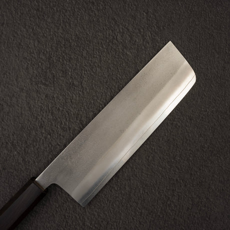 Yoshikane SKD Nashiji Nakiri 165mm Stainless Clad Ebony Handle