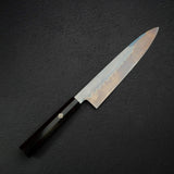極品：池田美和白鋼一號水本燒返切付牛刀 240mm 黑檀木套組