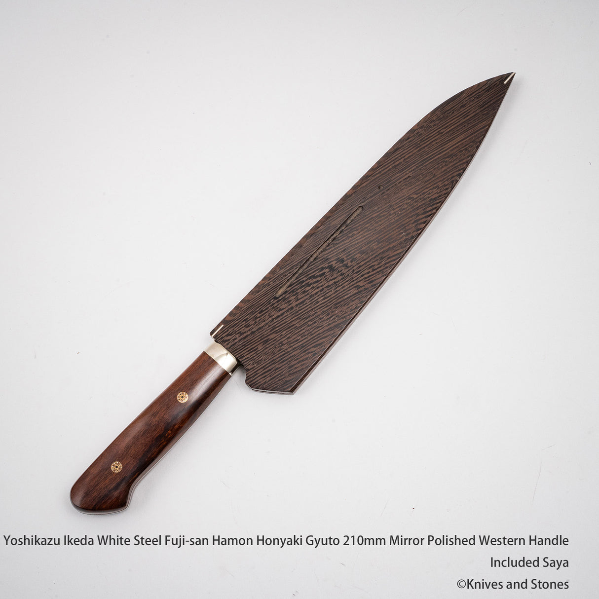 Yoshikazu Ikeda (池田美和) Honyaki Mt. Fuji Hamon 西洋牛刀 210mm 鐵木手柄