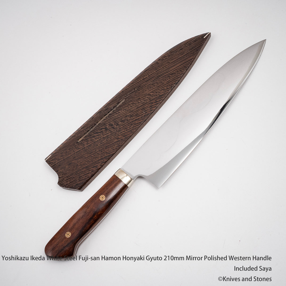 Yoshikazu Ikeda (池田美和) Honyaki Mt. Fuji Hamon 西洋牛刀 210mm 鐵木手柄