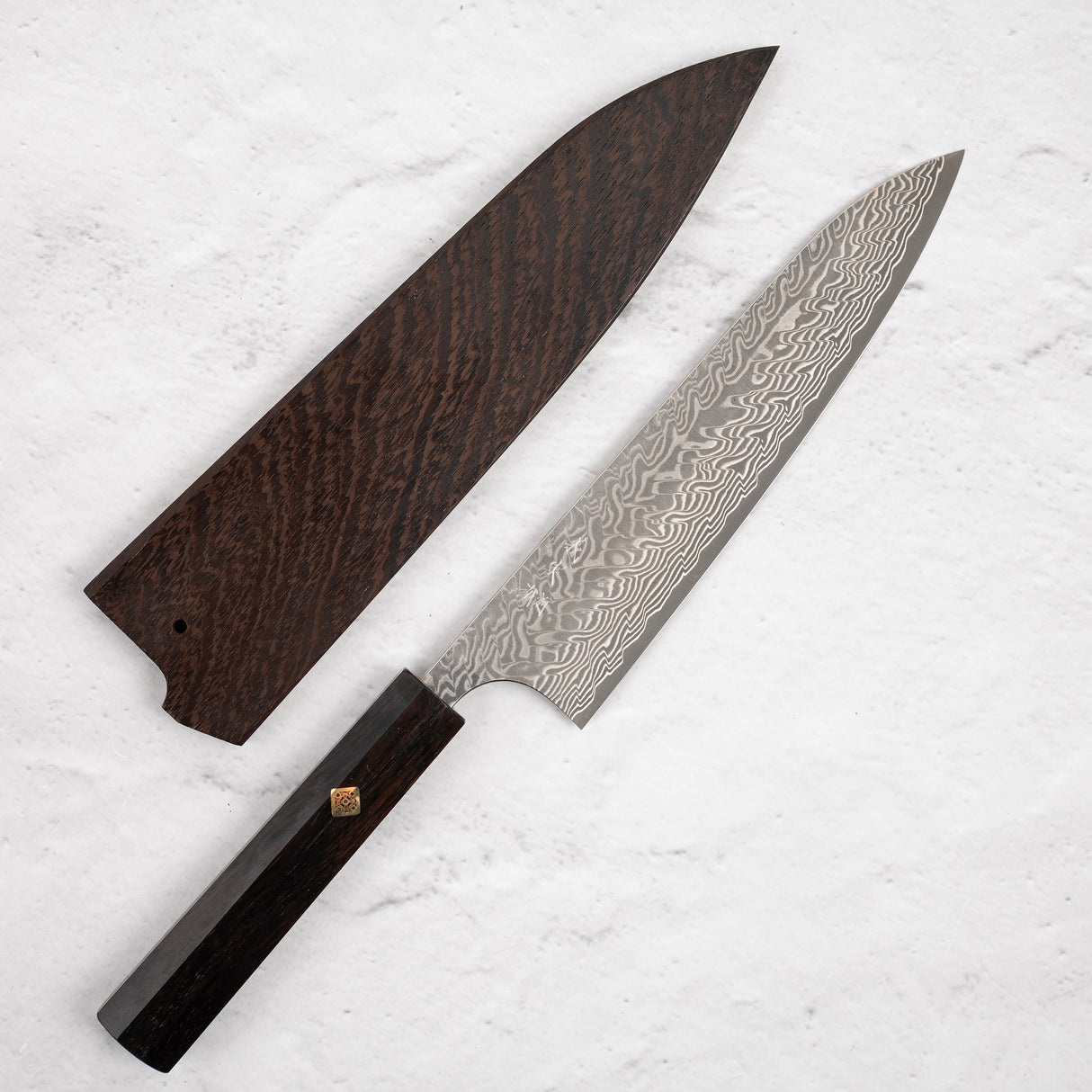 EOFY2025 SPECIAL: Yoshimi Kato Kintaro SG2 Damascus Gyuto 210mm, Ebony Handle and Wenge Saya