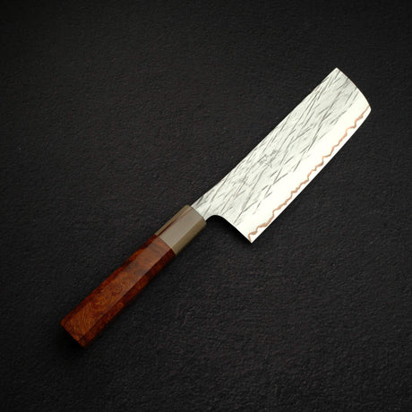 黑﨑打刃物 Raijin VG-10W 菜切刀 165mm, with Knives and Stones 岩刃社 花梨瘤 Handle