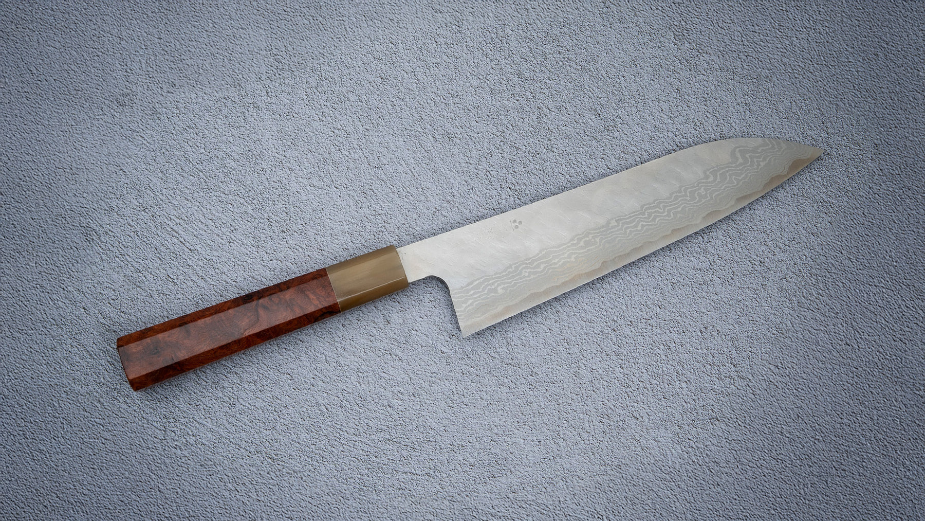 花梨瘤八角柄牛角 Japanese knife handle