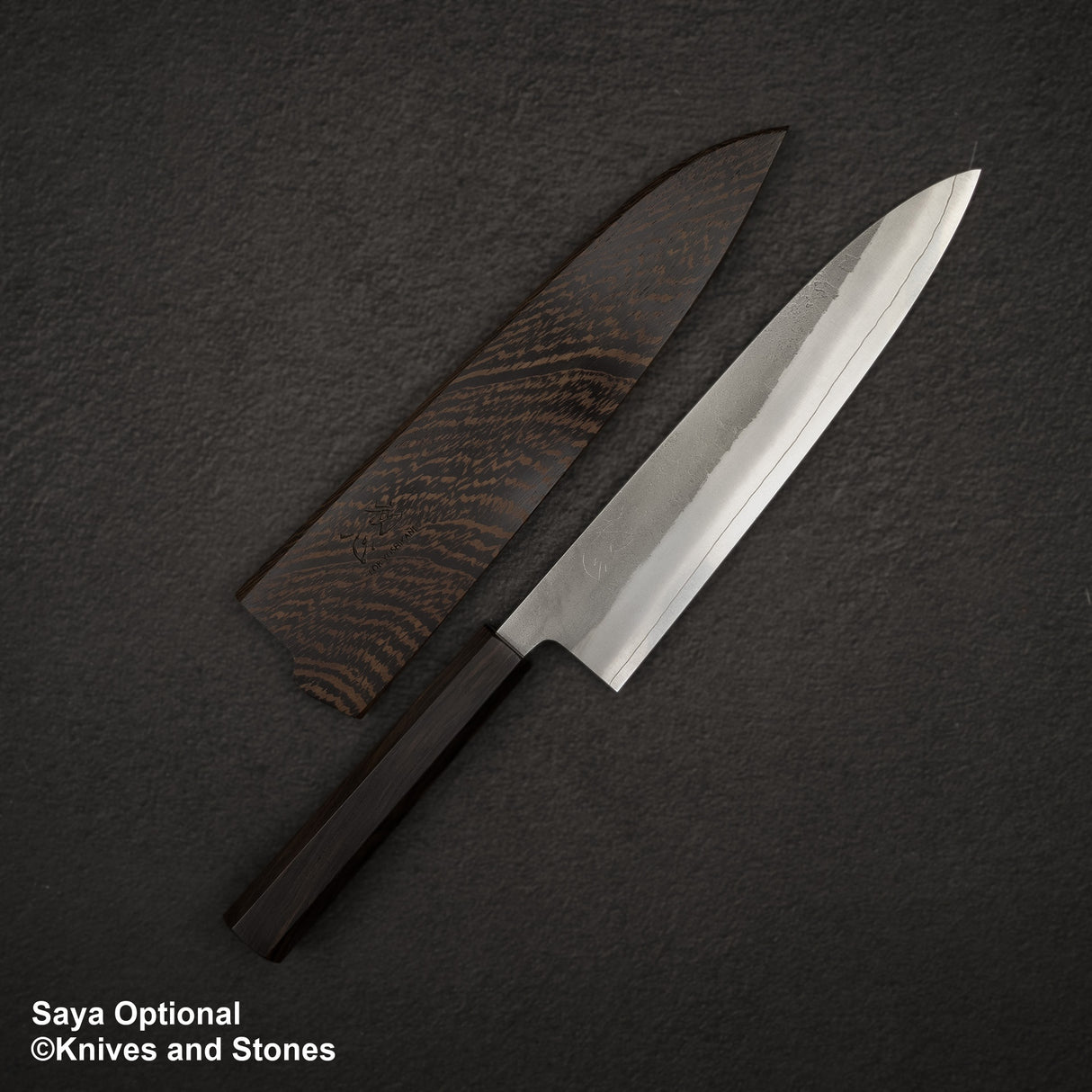 Hatsukokoro x Yoshikane White 2 Nashiji Gyuto 210mm 不鏽鋼包覆黑檀木手柄