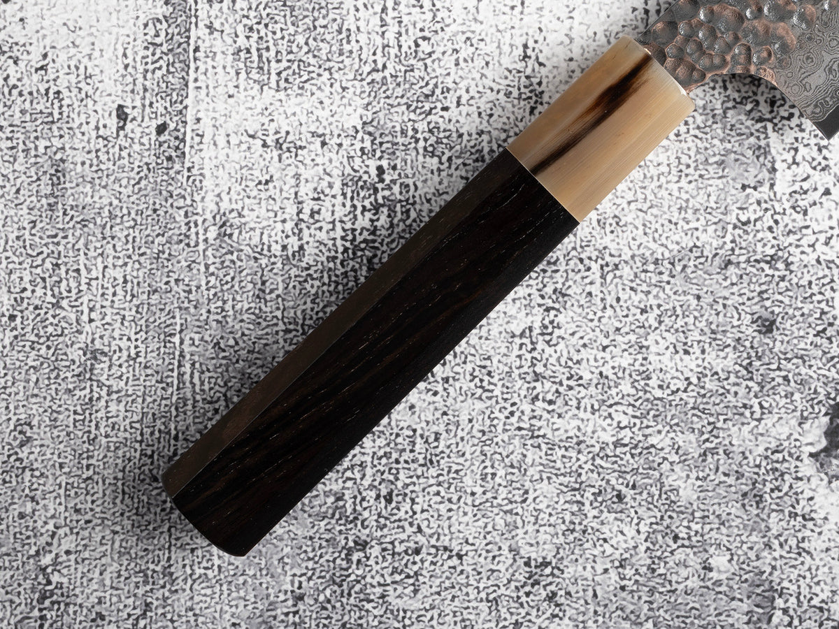 八角柄 黑檀木 Blonde Horn handle mounted on knife
