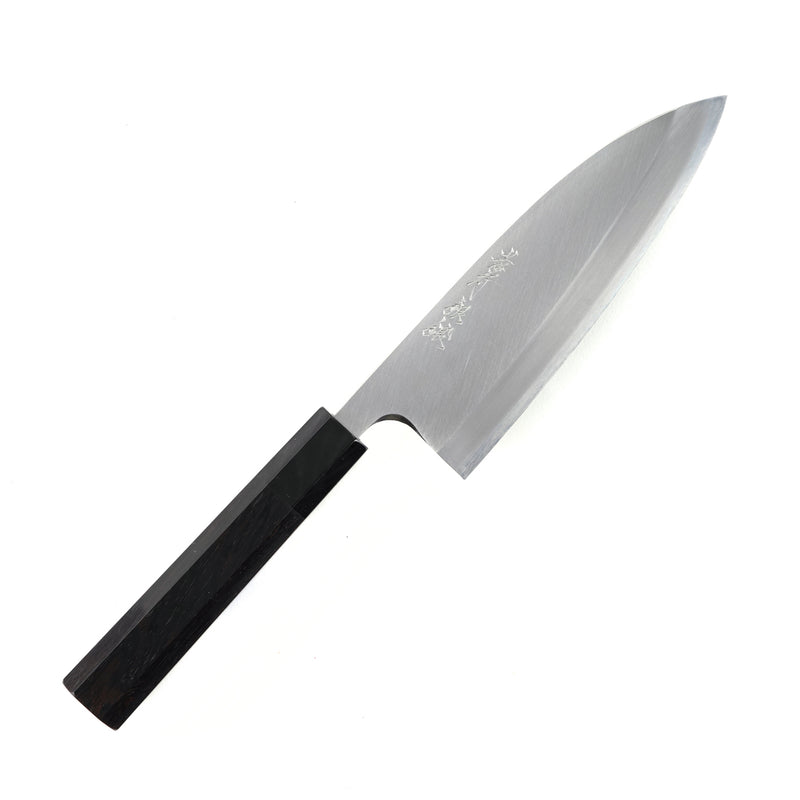 堺孝行 銀丹 銀三鋼 出刃 150/165/180 mm，搭配 Knives and Stones 岩刃社 黑檀木刀柄