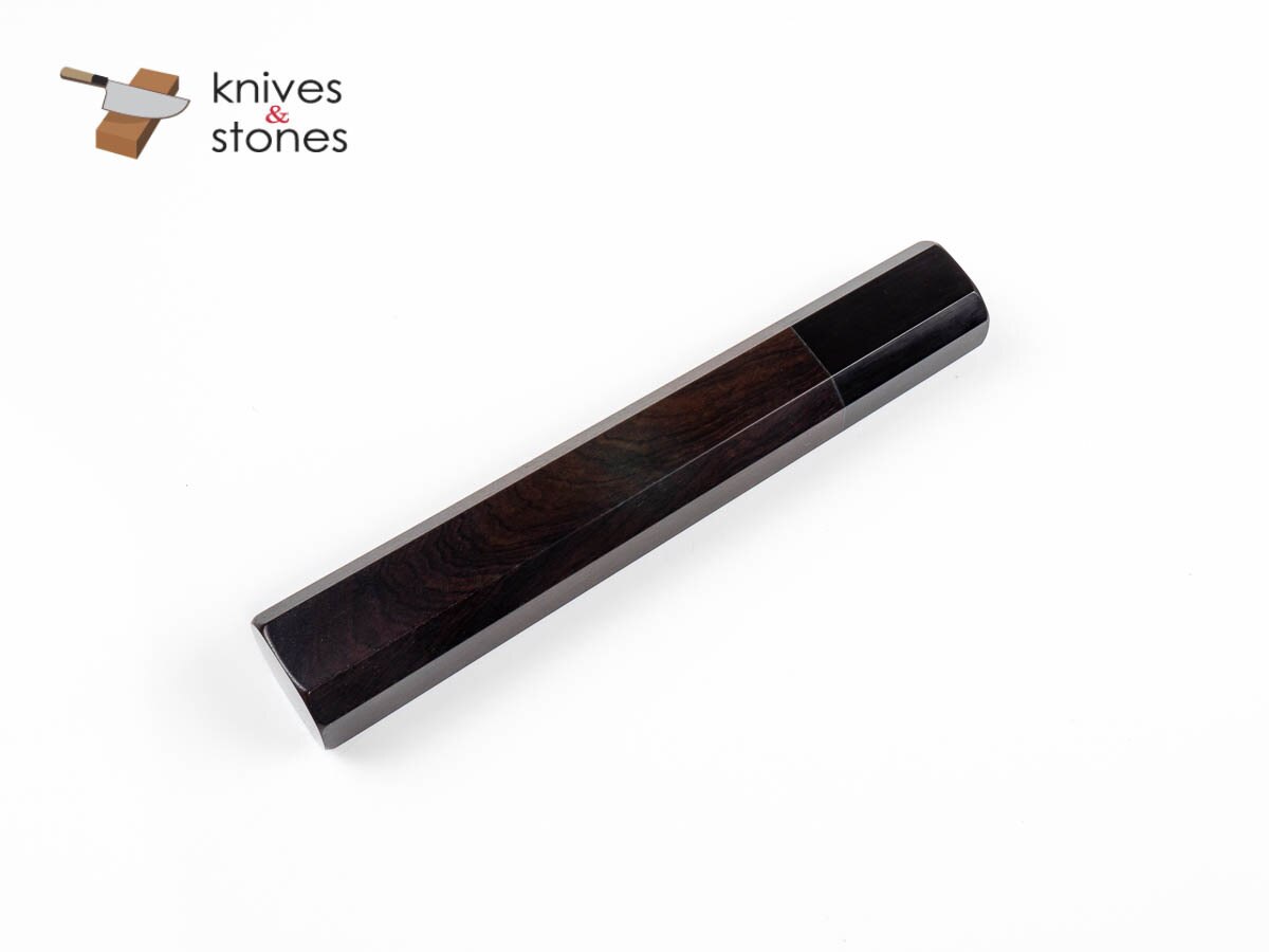 八角柄黑檀木配黑色牛角口金 Japanese knife handle