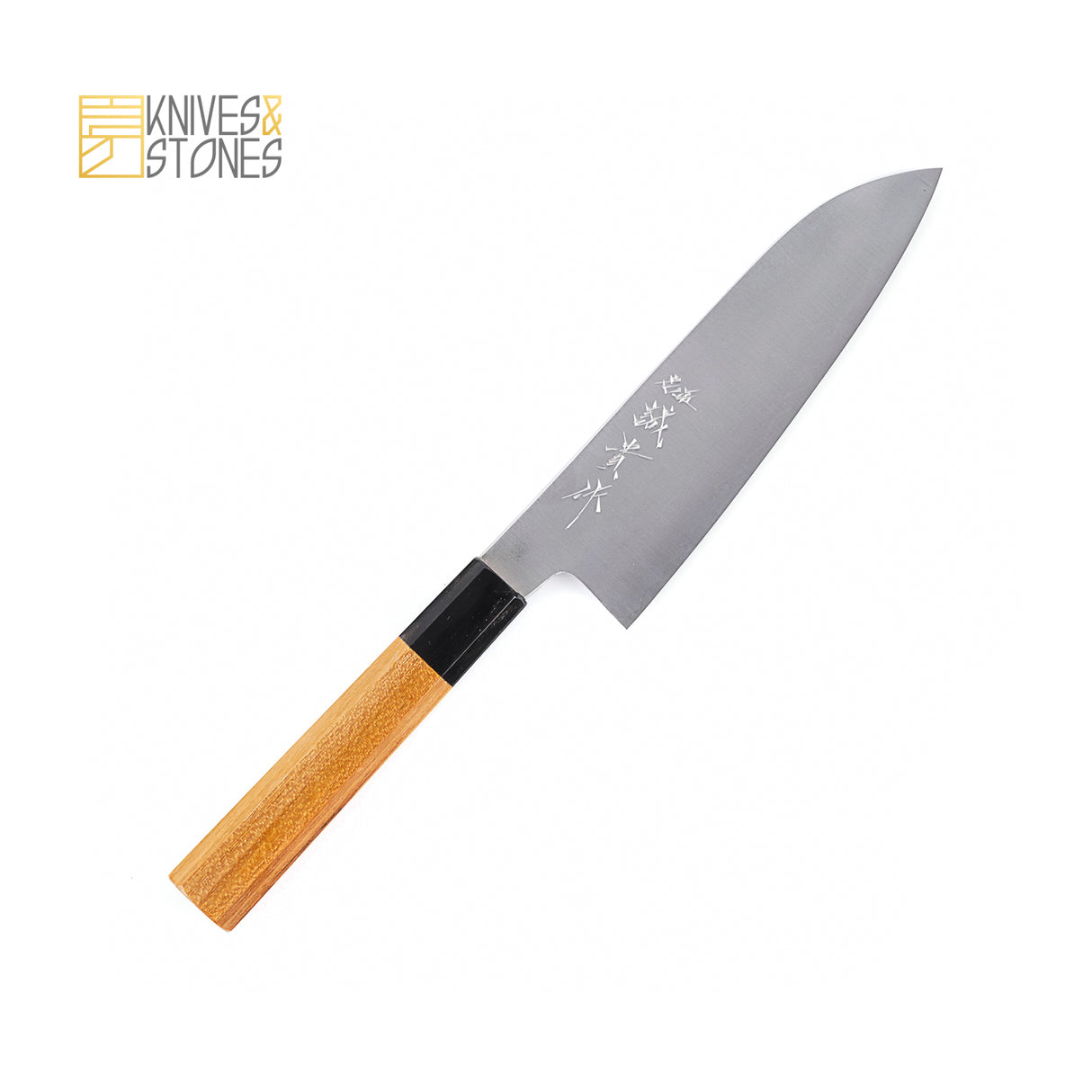 田中藍色 2 不鏽鋼包覆 Migaki 飾面 Santoku 165/180mm
