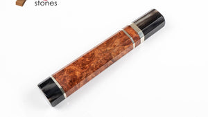 K&S Custom Stabilized Amboyna Burl, Horn Ferrule Triple Spacer WA handle